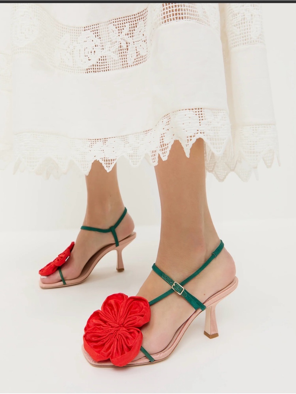 Loeffler Randall - Frank Red/Green Moiré Flower Sandal - Picture 5 of 5